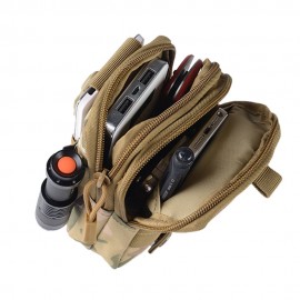 Black Portable Outdoor Tactical Pocket Bag Mobile Phone Waist Bag Wearing Belt Running Multi-functional Bag for Camping Hiking Fishing