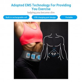 Intelligent Massage Keep Fit Waist Band Belt Gridle Type C Chargeing Port Washable 6 Adjustable Working Modes/ 15 Adjustable Tension Working Built-in 110mAh High Capacity Rechargeable Cell for Sports Enthusiasts Mini Size Light Weight Portable