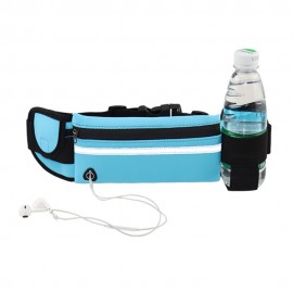 Running Waist Bag with Bottle Holder Sports Travel Portable Gym Bag Hold Water for Men Women (Black)