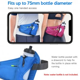 Sports Hydration Belt Bag Running Belt Waist Pack Bum Bag with Water Bottle Holder for Men Women Running Cycling Hiking Walking