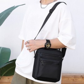 Men Sling Bag Single Shoulder Bag Crossbody Bag Wear-Resistant Oxford Bag Adjustable Strap Shoulder Bag