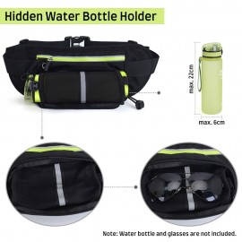 Running Waist Belt Bag Bum Bag with Water Bottle Holder for Sports Cycling Jogging Climbing Hiking Dog Walking Traveling