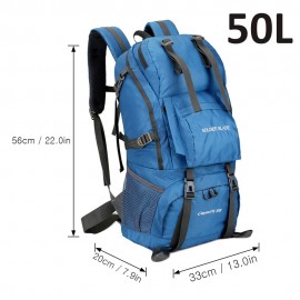 50L Mountaineering Backpack Waterproof Outdoor Running Bag Bicycle Bag Large Capacity Riding Bag Breathable Jogging Travel Daypack Bag for Riding Running Hiking Camping