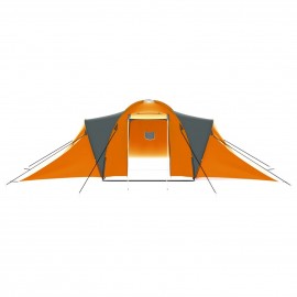 Camping Tent 9 Persons Fabric Grey and Orange