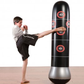 Fitness Punching Bag Inflatable Punching Tower Bag 150cm/4.9ft Freestanding Kicking Bag Boxing Bag De-Stress Boxing Target Bag with Air Pump for Kids Adults