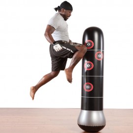 Fitness Punching Bag Inflatable Punching Tower Bag 150cm/4.9ft Freestanding Kicking Bag Boxing Bag De-Stress Boxing Target Bag with Air Pump for Kids Adults