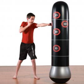 Fitness Punching Bag Inflatable Punching Tower Bag 150cm/4.9ft Freestanding Kicking Bag Boxing Bag De-Stress Boxing Target Bag with Air Pump for Kids Adults