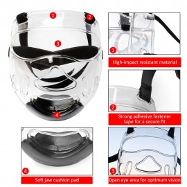 Boxing Helmet Guard Clear Face Guard Detachable High Impact Resistant Protective Helmet