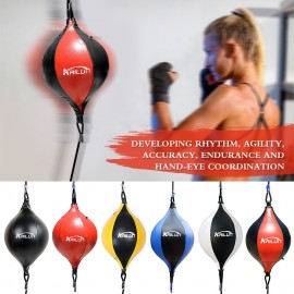 Boxing Speed Ball PU Leather MMA Muay Thai Training Striking Bag Kit Boxing Punch Ball  with Inflator Pump