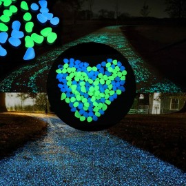 300Pcs Glowing Rocks Outdoor Glow Decorative Stones Garden Yard Lawn Luminous Pebbles