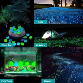 300Pcs Glowing Rocks Outdoor Glow Decorative Stones Garden Yard Lawn Luminous Pebbles