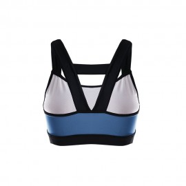 Fitness Women Yoga Bras Tank Top Padded Workout Vest Backless Racerback Splice Color Running Gym Push Up Sport Brassiere