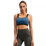 Fitness Women Yoga Bras Tank Top Padded Workout Vest Backless Racerback Splice Color Running Gym Push Up Sport Brassiere