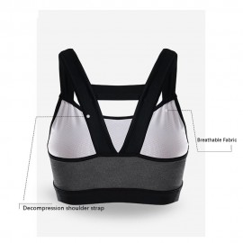 Fitness Women Yoga Bras Tank Top Padded Workout Vest Backless Racerback Splice Color Running Gym Push Up Sport Brassiere