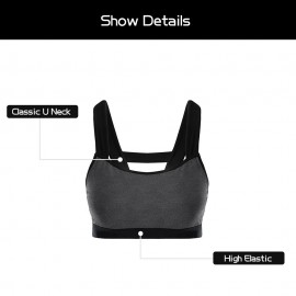 Fitness Women Yoga Bras Tank Top Padded Workout Vest Backless Racerback Splice Color Running Gym Push Up Sport Brassiere