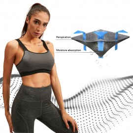 Fitness Women Yoga Bras Tank Top Padded Workout Vest Backless Racerback Splice Color Running Gym Push Up Sport Brassiere