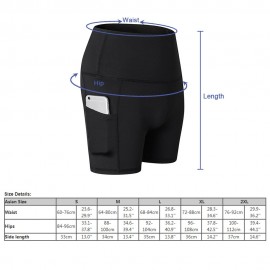 Fashion Women Yoga Fitness Sports Shorts Stretch Side Pockets High Waist Running Workout Training Short Pants Tights