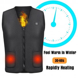 Fashion Men Women Electric Heated Vest Heating Waistcoat Thermal Warm Outdoor Coat Winter USB Heater