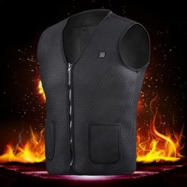 Fashion Men Women Electric Heated Vest Heating Waistcoat Thermal Warm Outdoor Coat Winter USB Heater