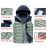 Fashion Men Winter Electric Heating Vest USB Charging Splicing Hooded Zipper Pocket Thermal Warm Casual Waistcoat Outerwear
