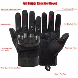 Full Finger Knuckle Gloves Touchscreen Anti-slip Motorbike Sports Training Outdoor Cycling Gloves