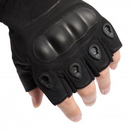 Fingerless Gloves with Hard Knuckle Anti-Slip Adjustable Half Finger Sports Gloves for Fitness Climbing Hiking Cycling