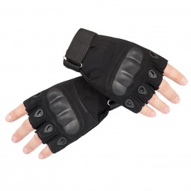 Fingerless Gloves with Hard Knuckle Anti-Slip Adjustable Half Finger Sports Gloves for Fitness Climbing Hiking Cycling