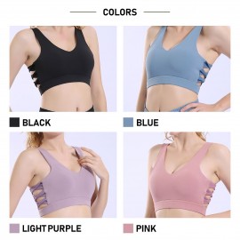 Woman Sports Bra Quick Dry Push-up Shockproof Padded Crop-Top Cute Tank-Top Underwear Yoga Workout Fitness Running