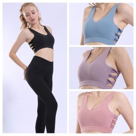 Woman Sports Bra Quick Dry Push-up Shockproof Padded Crop-Top Cute Tank-Top Underwear Yoga Workout Fitness Running