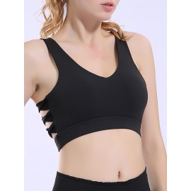 Woman Sports Bra Quick Dry Push-up Shockproof Padded Crop-Top Cute Tank-Top Underwear Yoga Workout Fitness Running