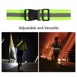 Elastic Reflective Running Belt High-visibility Elastic Night Safety Waist Belt Band for Outdoor Sport Running Cycling Jogging Walking