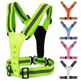 High Visibility LED Reflective Vest Night Safety Belt Gear for Running Cycling Walking Motorcycle