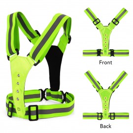 High Visibility LED Reflective Vest Night Safety Belt Gear for Running Cycling Walking Motorcycle