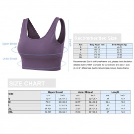 Women Sports Bra Yoga Running Workout Fitness Vest Deep V Back Padded Non-wire Crop Tops for Gym Home