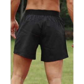 Men Sport Shorts Elastic Waist Pocket Towel Loop Running Basketball Gym Athletic Loose Fit Quick-dry Casusal Shorts