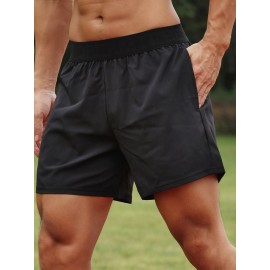 Men Sport Shorts Elastic Waist Pocket Towel Loop Running Basketball Gym Athletic Loose Fit Quick-dry Casusal Shorts