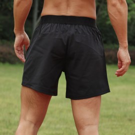 Men Sport Shorts Elastic Waist Pocket Towel Loop Running Basketball Gym Athletic Loose Fit Quick-dry Casusal Shorts