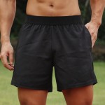 Men Sport Shorts Elastic Waist Pocket Towel Loop Running Basketball Gym Athletic Loose Fit Quick-dry Casusal Shorts