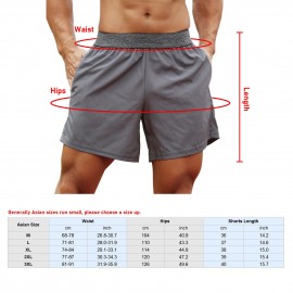 Men Sport Shorts Elastic Waist Pocket Towel Loop Running Basketball Gym Athletic Loose Fit Quick-dry Casusal Shorts