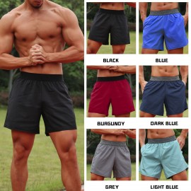 Men Sport Shorts Elastic Waist Pocket Towel Loop Running Basketball Gym Athletic Loose Fit Quick-dry Casusal Shorts