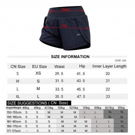 Women 2 in 1 Running Shorts Quick-Dry Sport Active Workout Gym Yoga Shorts with Pocket