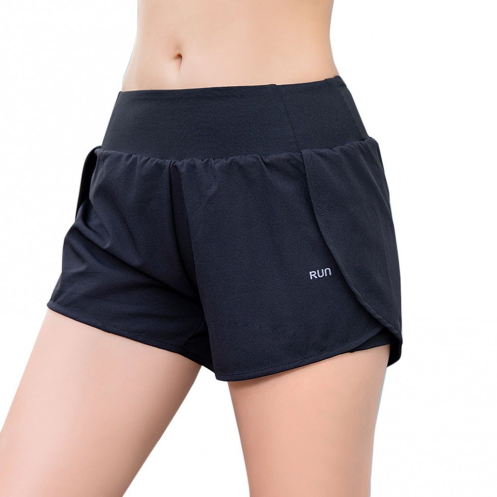 Women 2 in 1 Running Shorts Quick-Dry Sport Active Workout Gym Yoga Shorts with Pocket