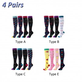 5 Pairs Socks for Men & Women Professional Sports Socks Athletic Stockings Outdoor Fitness Breathable Quick Dry Socks Calf Pressure Support For Marathon Running Cycling