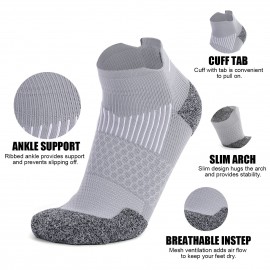 Ankle Socks Low Cut Ribbed Breathable Athletic Running Sport Jogger Socks