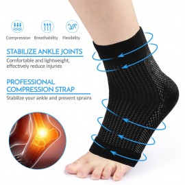 Toless Ankle Protective Sock High Elastic Pressure Support Stocking Ankle Brace Relief Support Socks