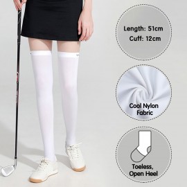 Sun Sleeves Leg Sleeves UV Protection Open Heel Cooling Sleeves Stockings for Tennis Golf