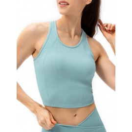 Women Yoga Tank Tops with Built in Bra Crop Sports Vests for Workout Running Gym Home