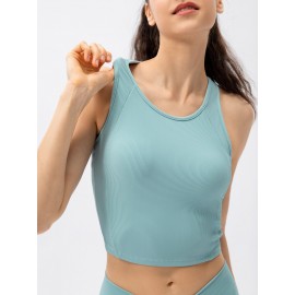 Women Yoga Tank Tops with Built in Bra Crop Sports Vests for Workout Running Gym Home