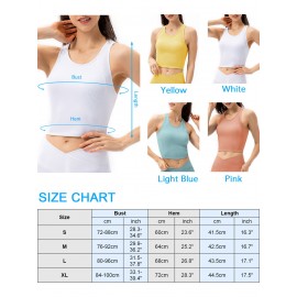 Women Yoga Tank Tops with Built in Bra Crop Sports Vests for Workout Running Gym Home