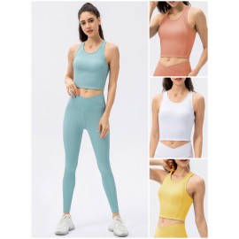 Women Yoga Tank Tops with Built in Bra Crop Sports Vests for Workout Running Gym Home